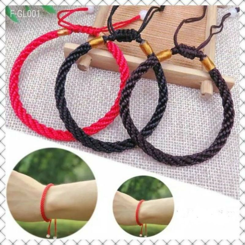 GELANG TALI MERAH KEBERUNTUNGAN PRIA WANITA POLOS