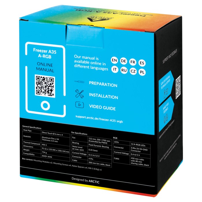 ARCTIC FREEZER A35 ARGB FOR AMD AIR COOLER