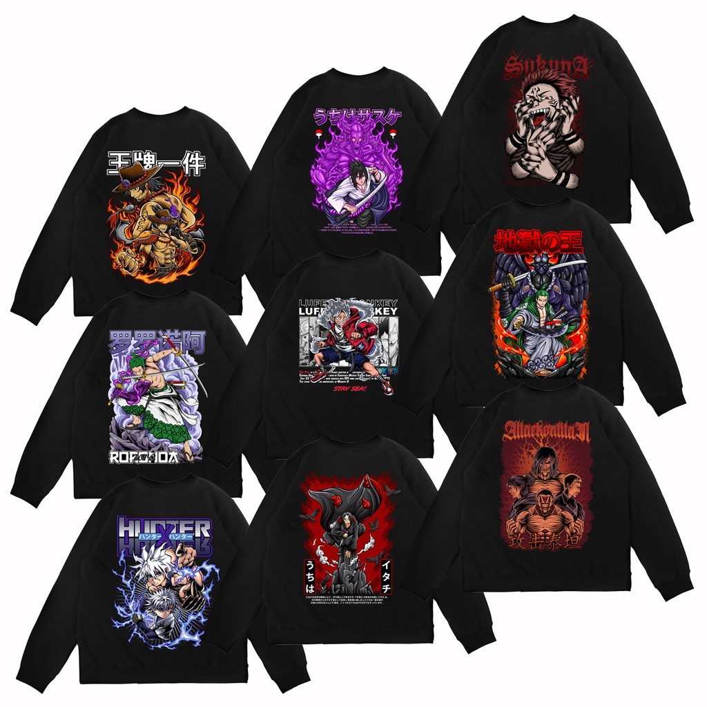 Sweater Crewneck Anime Manga Portgas D. Ace Monkey Luffy Nami Roronoa Zoro One Piece Sweater AOT Attack On Titan Eren Mikasa Armin Reiner Levi Sweater Naruto Uzumaki Sasuke Uchiha Kakashi Hatake Sakura Hinata Madara Obito Nagato Gaara Clan SIGN CLOTH