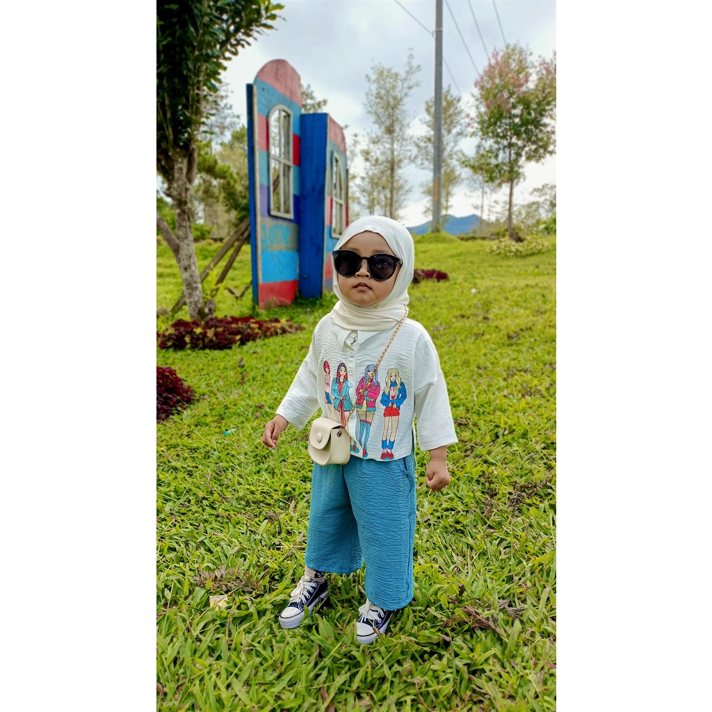 TokoMilkan Setelan Baju Anak Perempuan Marzia Crop Set | Pakaian Anak Umur 1 - 7 Tahun