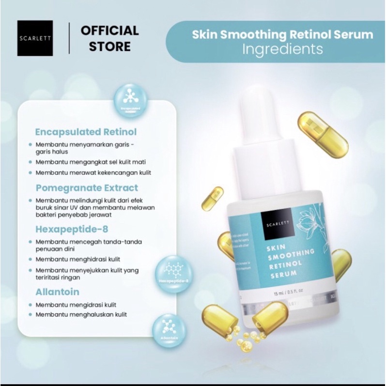 SCARLETT SKIN SMOOTHING RETINOL SERUM 15ML