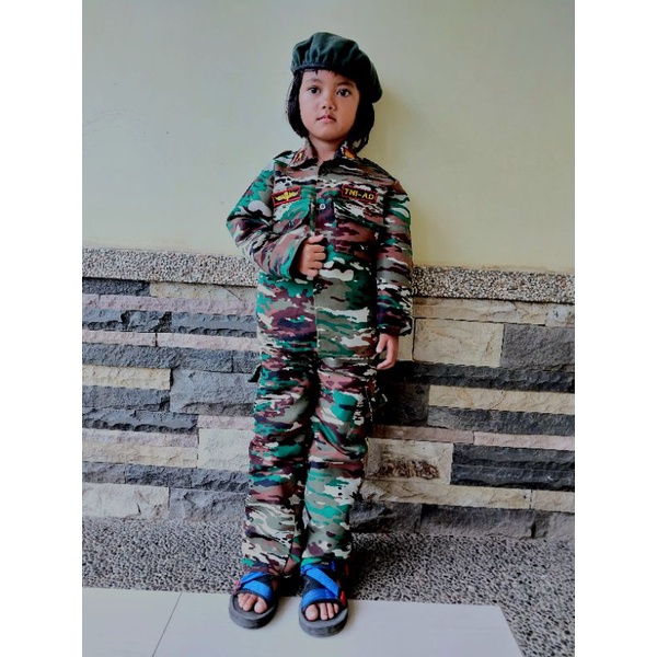 SET TENTARA/SET SERAGAM TENTARA/SET SERAGAM MOTIF BARU/SERAGAM TNI MOTIF BARU ANAK ANAK UNISEX