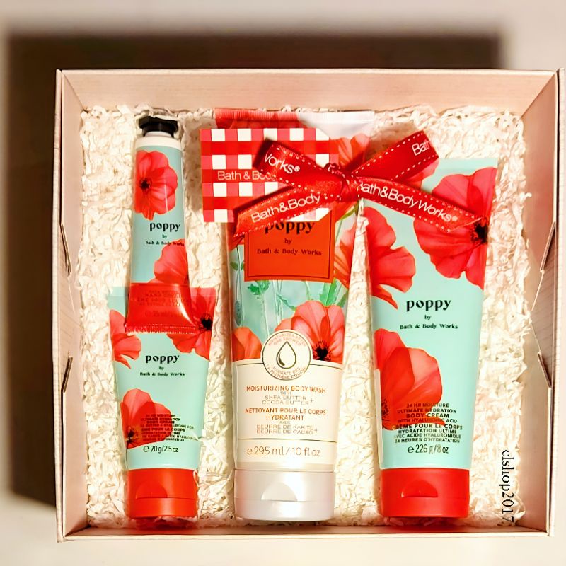 BBW POPPY GIFT SET PAKET BATH &amp; BODY WORKS