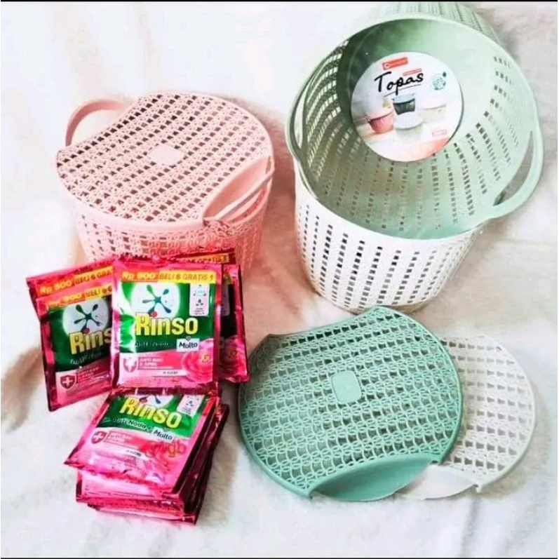 0KERANJANG BULAT TOPAS/ keranjang serbaguna / keranjang buah / keranjang peralatan bayi / plastik wa