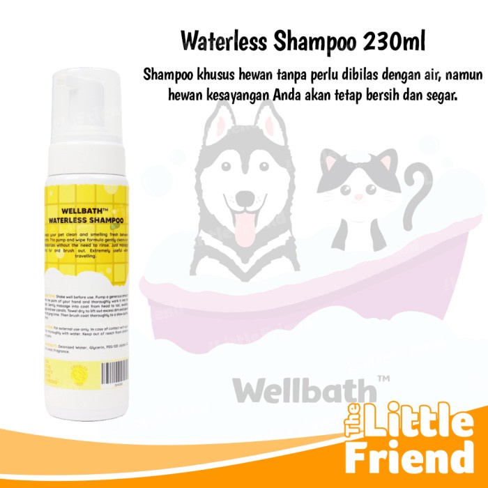 Pet Waterless Shampoo Kering Dry Bath Hewan Anjing Kucing WELLBATH