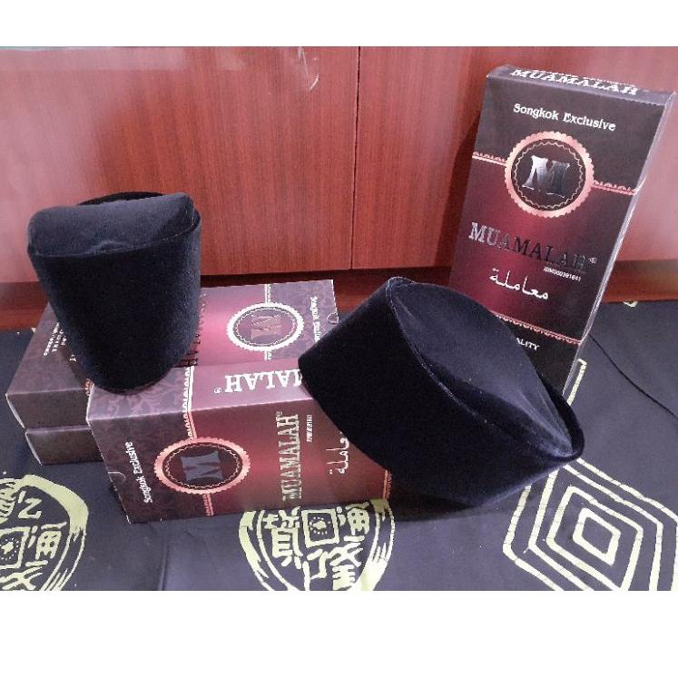 Songkok peci hitam Muamalah Susun Tinggi 8 dan 9 "PAN.11De22ᴿ"