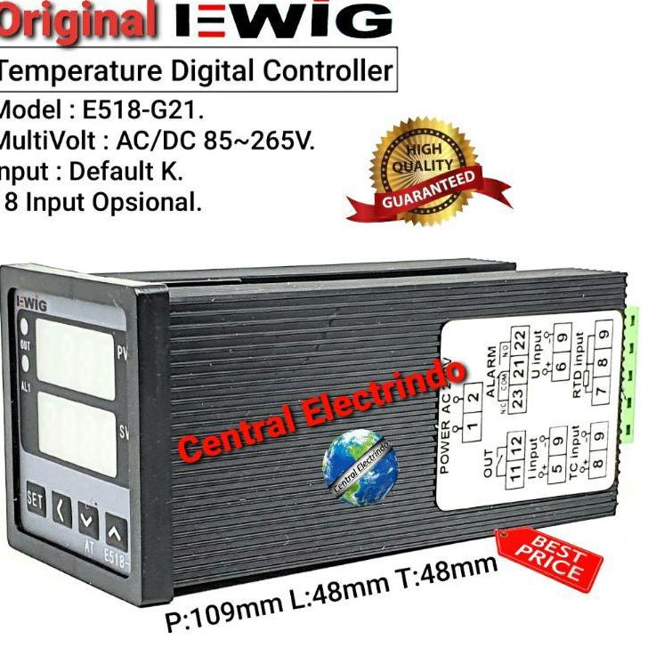 Menarik.. Temperature Controller/Thermo Control Digital E508-G 48x48mm AC/DC 85~265V EWIG.