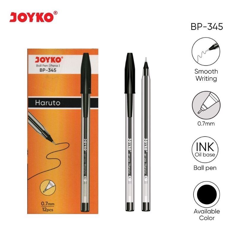 

(12pcs) Ball Pen Pulpen Pena Joyko BP-345 Haruto 0.7 mm