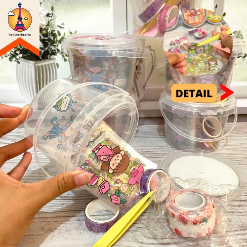 

Paket Bucket Sticker WD-M613 Washi Tape Pencapit Finger Protection Lucu Model Cewe Sweet Import Funny Fancy Stuff Best Gift Stationery For School Alat Tulis Kantor Sekolah Ready Grosir Kado Ulang Tahun READY COD