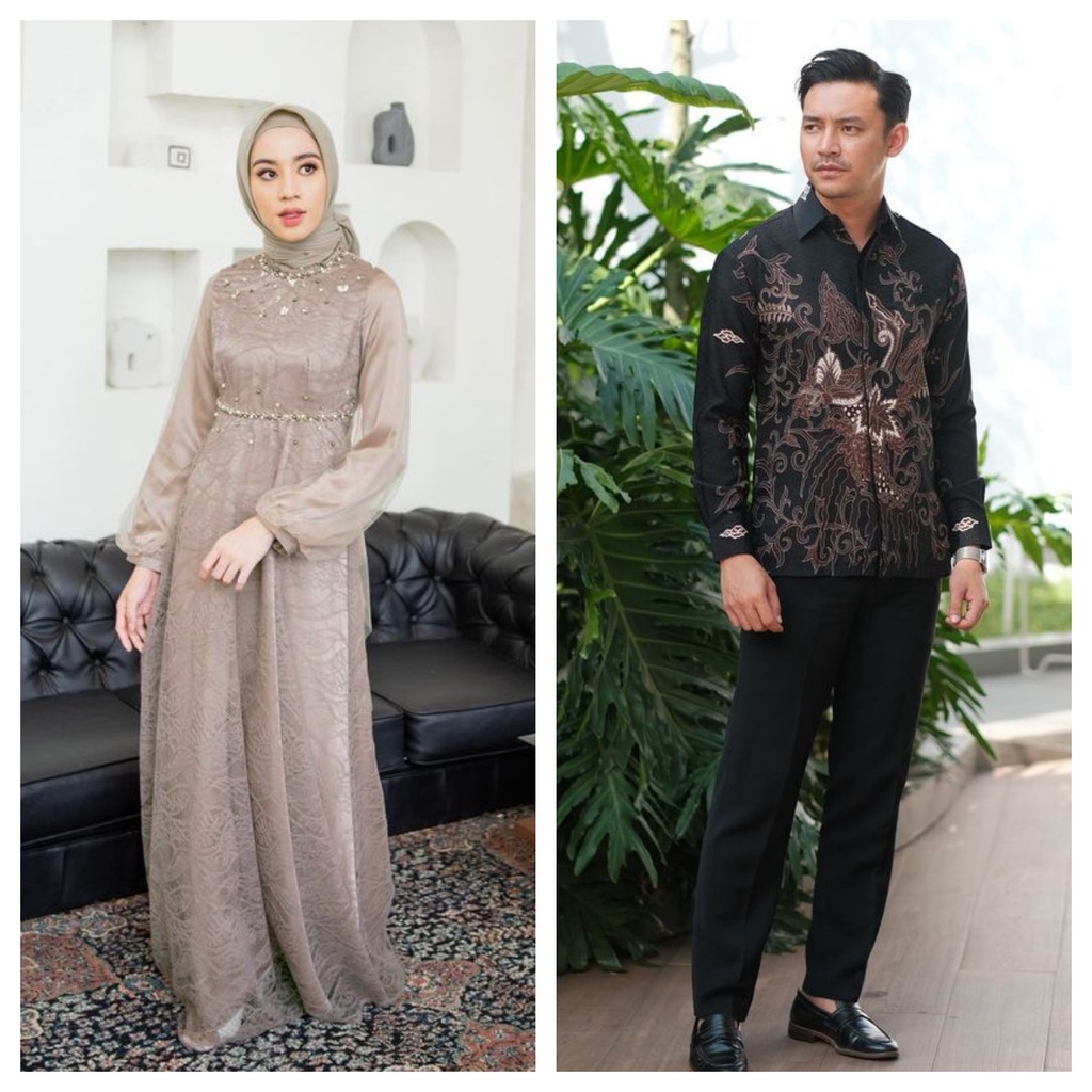 New Arrival - SHOPASHOP SOLO Couple Dress Nadira &amp; Kemeja Batik Lengan Panjang M L XL seri 2