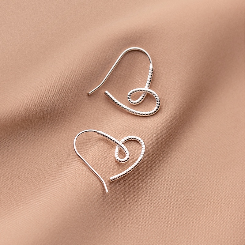 S925 Anting Lapis Silver S925 Ear Studs Love Gesper Telinga Untuk Wanita Gadis Aksesoris