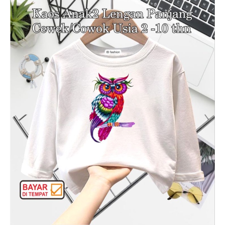 ((IB))KAOS ANAK UNISEX PANJANG/BIRD DIGITAL SABLON