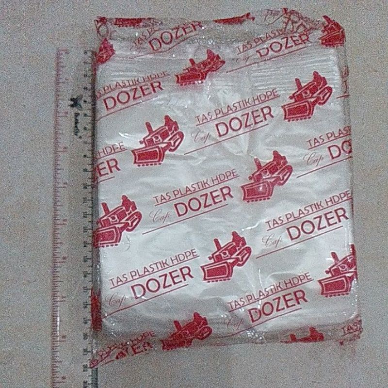 Kantong kresek bening/kantong kresek Dozer Merah/tas plastik HDPE ukuran 15