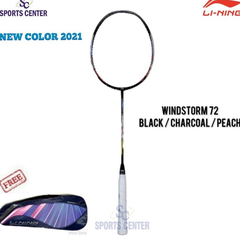 New Color Raket Badminton Lining Windstorm 72 Black / Charcoal / Peach