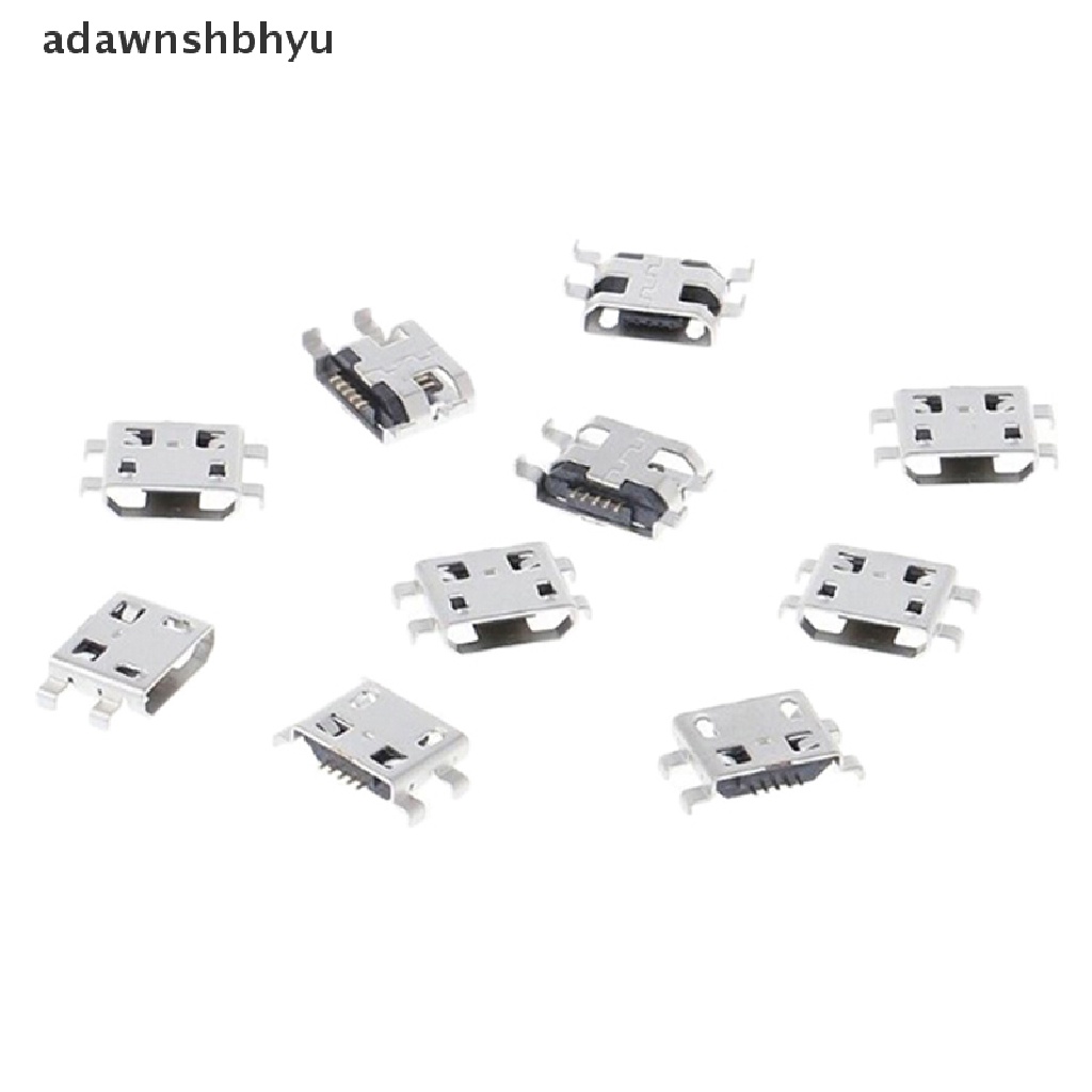 Adawnshbhyu 10pcs Tipe B micro usb 5pin female charger mount Konektor jack port socket ID