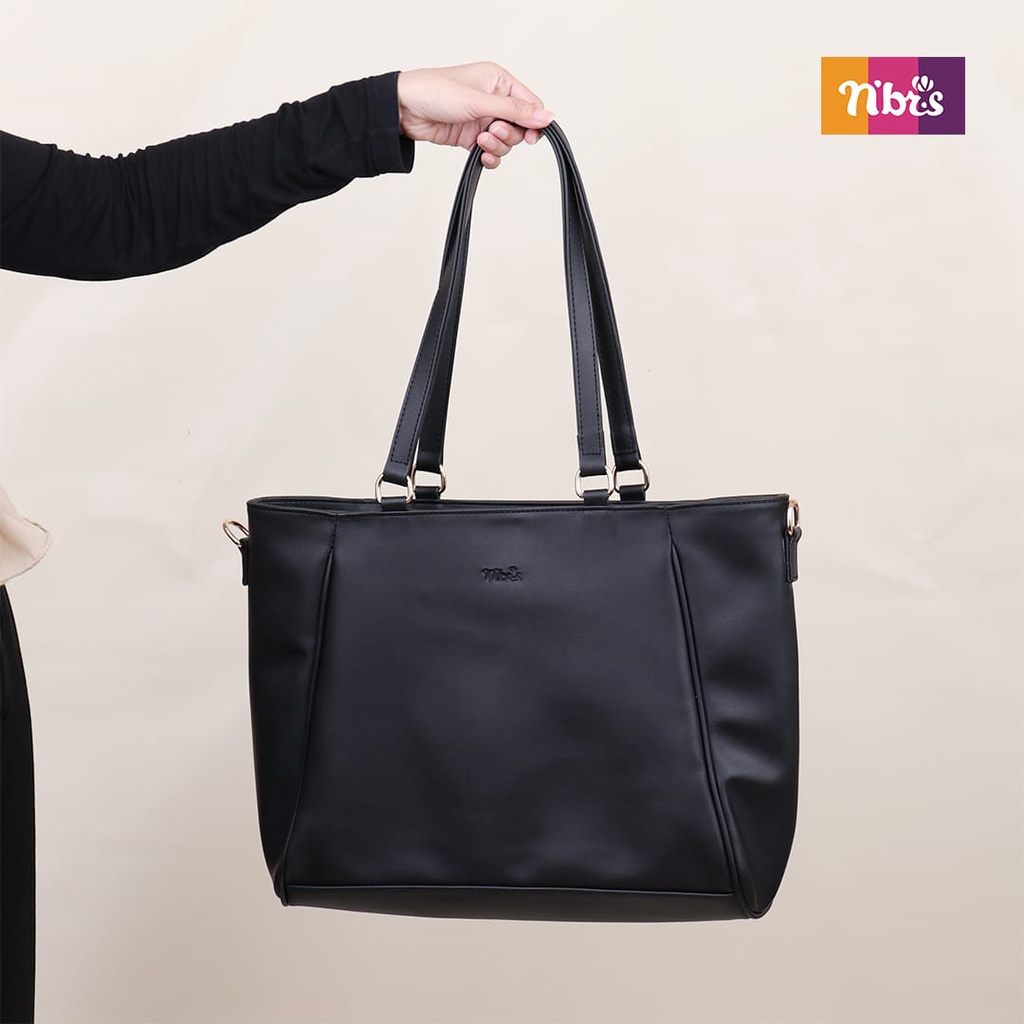 Nibras Bag BGT 03 Bahan Faux Leather mix Textile Tas Nbrs Terbaru Simpel Modern kekinian