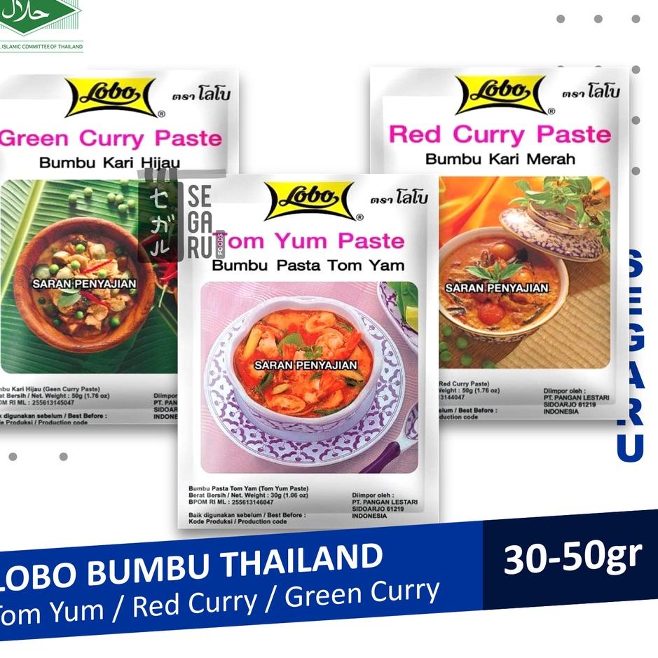 

Promo 1.1 LOBO Tom Yum Paste, Red Curry Paste, Green Curry Paste Instant Halal