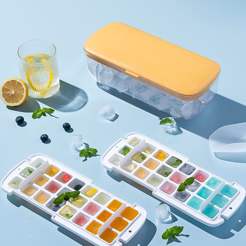 Cetakan Es Batu Ice Cube Maker Silicon Ice Dengan Box Cointainer Box