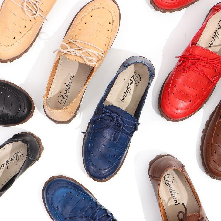 →➘✹ KUALITAS TERBAIK. BEST SELLER. Sepatukulit tali LeeShoes original KODE GRB Baru