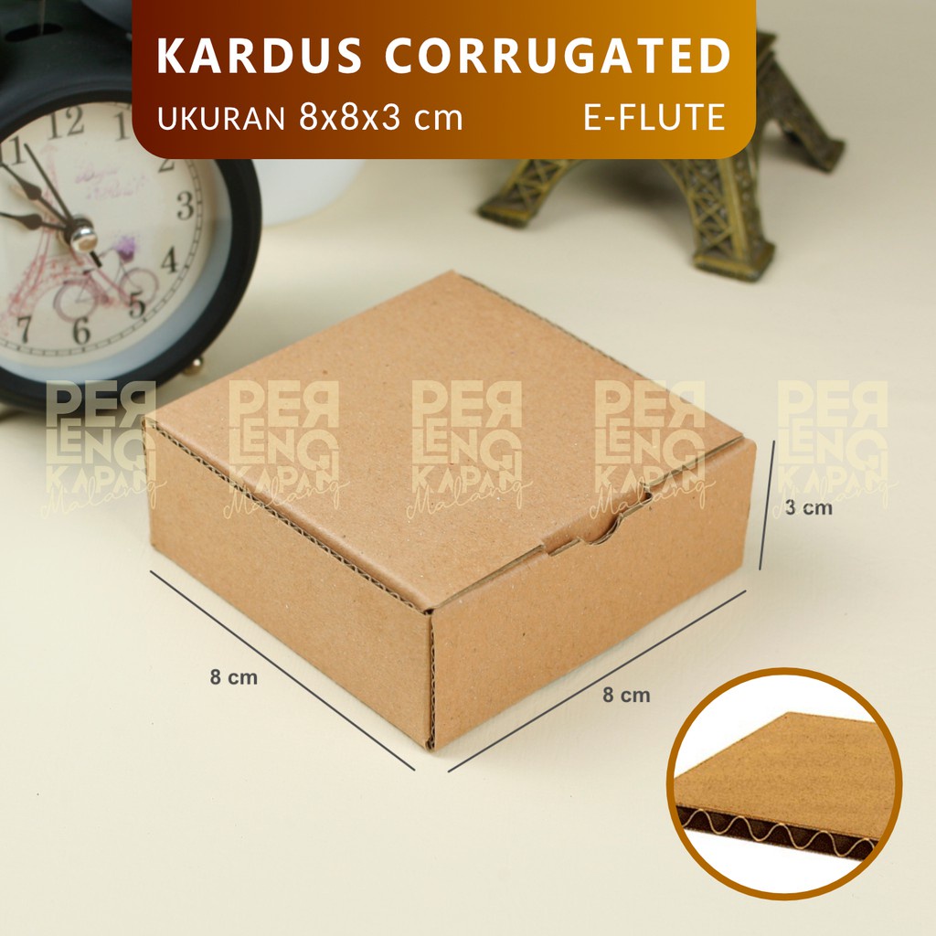 

Kardus Corrugated 8x8x3 CM | Die Cut | Kotak Karton | Box Packing Souvenir Pizza