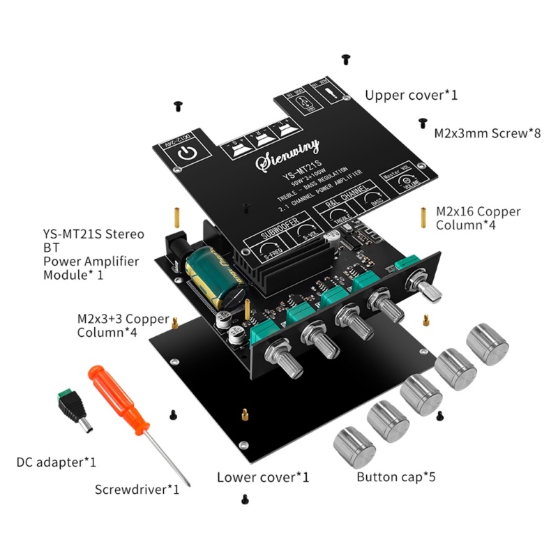 Zzz YS-MT21S Modul Power Amplifier Digital BT5.1 Amplifier Board TPA3116D2 Stereo