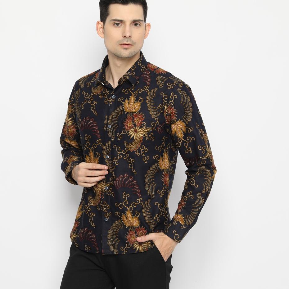 Langsung Order JEAN MARCEL - Kemeja Pria Lengan Panjang Slimfit Batik Laki Laki Atasan Batik Casual 