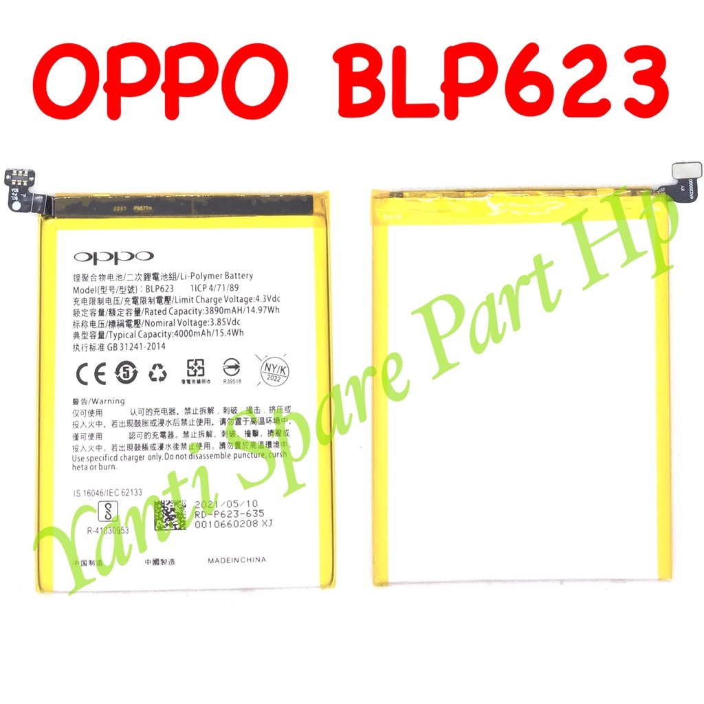 Baterai Oppo F3 Plus R9S Plus BLP623 Original New