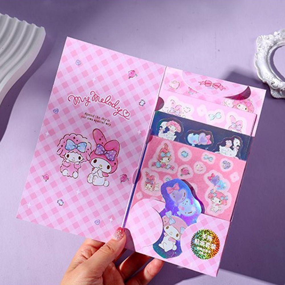 Lanfy Album Stiker Hias Lucu 8lembar Scrapbooking Siswa Melody Alat Tulis DIY PET Sticker