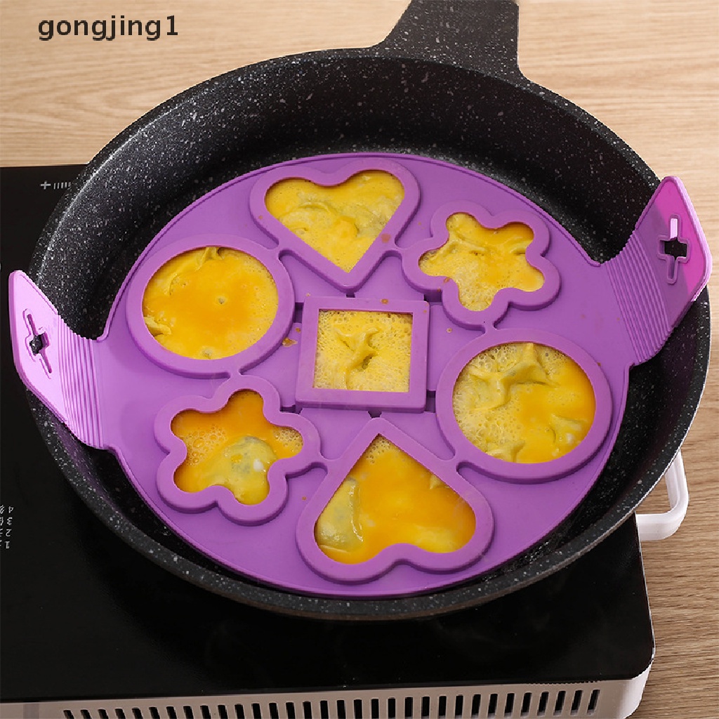 Ggg 7lubang Non Stick Pan Egg Omelette Tools Silikon Egg Pancake Maker Cetakan Telur ID