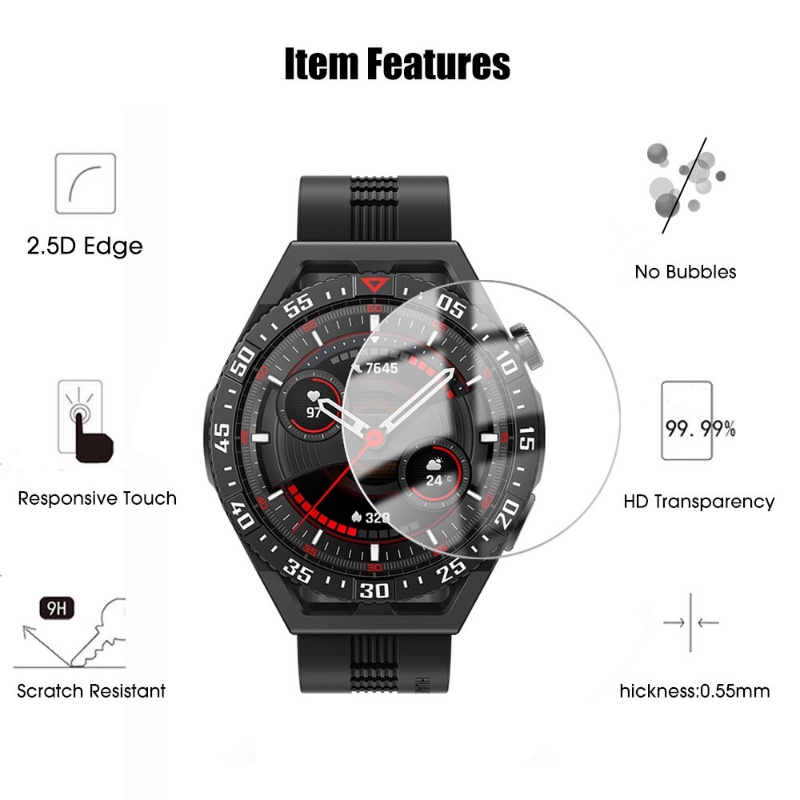 1pcs Pelindung Layar Untuk Huawei Watch GT3 SE/ Tempered Glass Film Transparan Anti Gores/Pelindung Jam Tangan Full Coverage