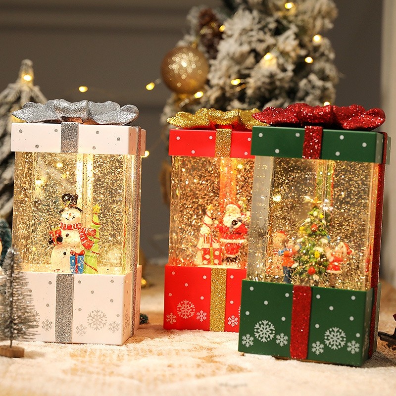 Snow Globe Box Kado Natal Pita Kotak Musik Snowglobe Christmas Gift Lampu Natal Hiasan Natal Harga Grosir Termurah Kotak Musik Natal Christmas Music Box