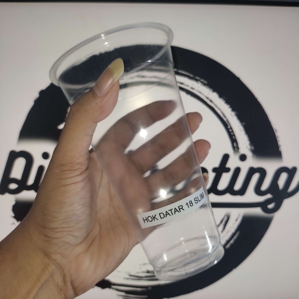 Sablon Cup Plastik 18 oz merk Hok