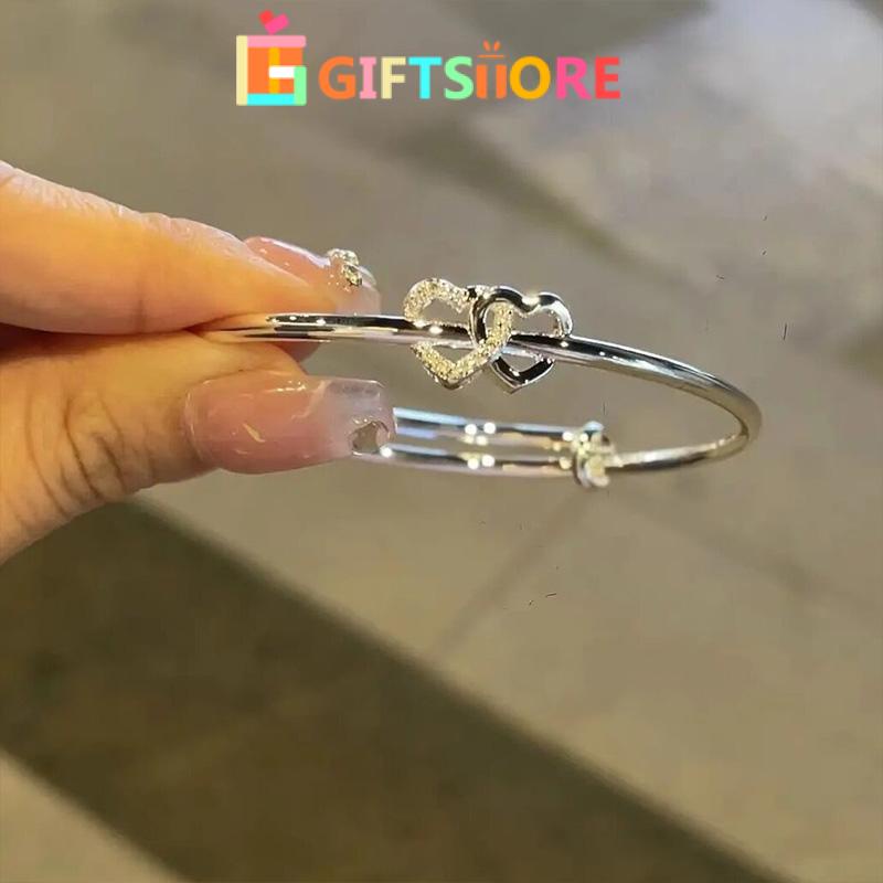 ✨COD Gelang cinta Korea Gelang ganda dorong-tarik disesuaikan desain Aksesoris Fashion Bangle-GS