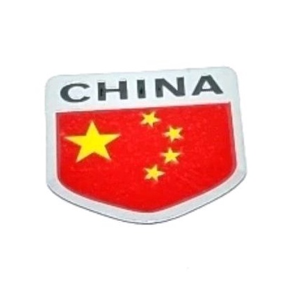 Stiker Emblem Mobil Bendera CINA CHINA Bahan Aluminium