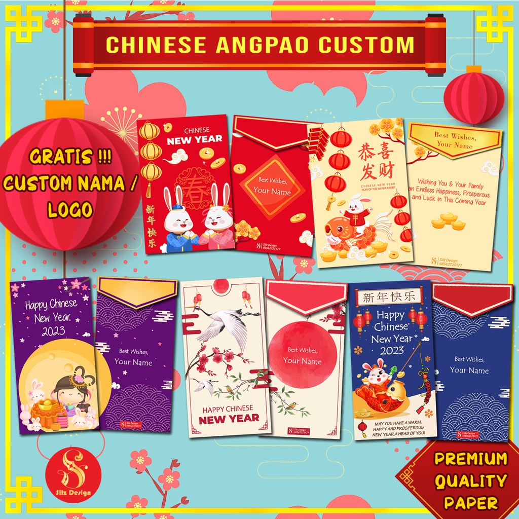 

CUSTOM ANGPAO / HONGPAO CHINESE NEW YEAR / BISA REQUEST NAMA & LOGO