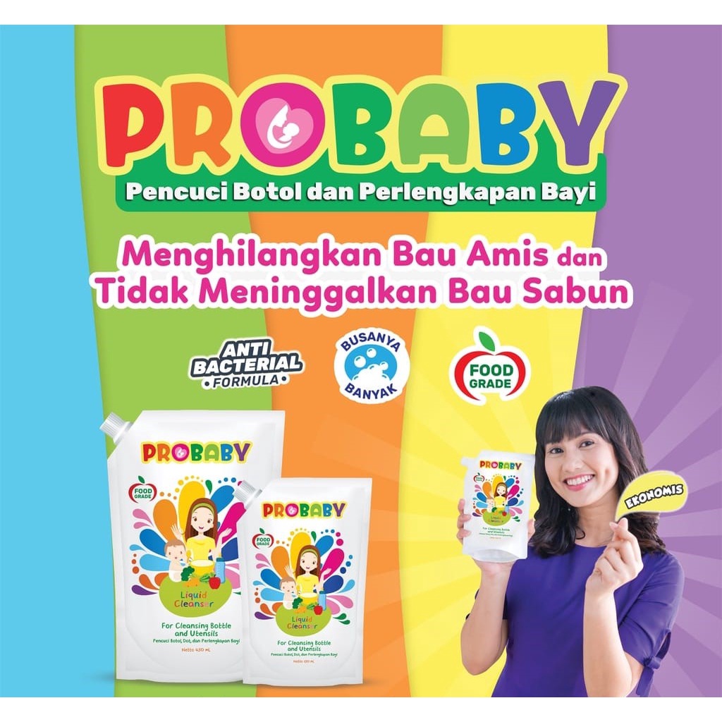 PROBABY Liquid Cleanser Sabun Cuci Botol Bayi Anak 750ml + 450ml / 450ml + 150ml