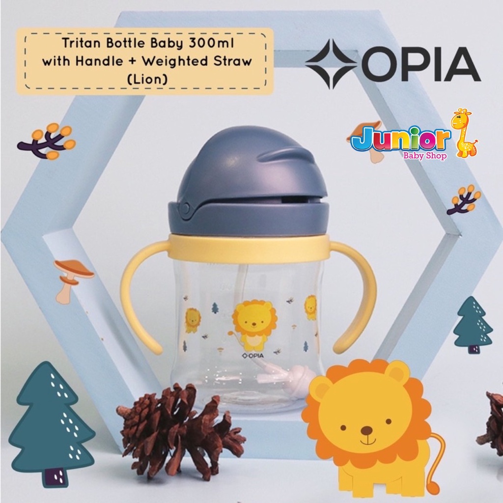 OPIA - tritan baby 300 ml - weighted straw bottle with handle