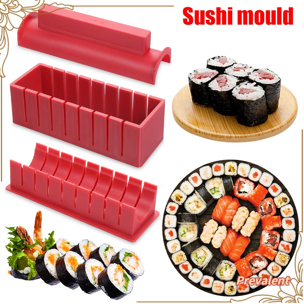 Preva 3 /10pcs Sushi Maker Peralatan Kit New Cooker Cetakan Roll Kue Anti Lengket