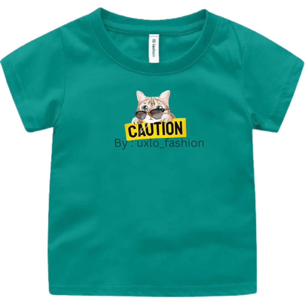 Baju Kaos Atasan Oblong Anak Perempuan Murah Umur 2-9 Tahun Gambar Kucing Lucu UXlo Fashion