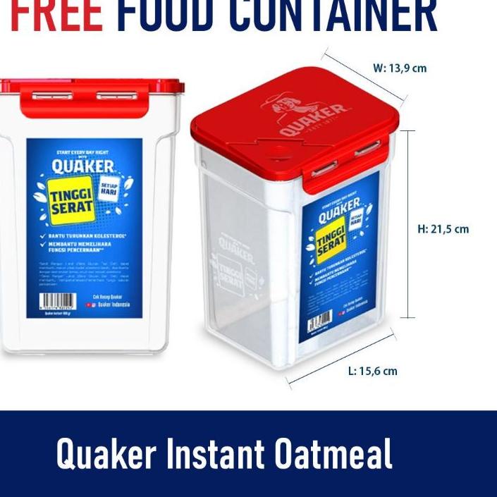 

Harga Murah ✣ Quaker oatmeal 800 gr free bowl kontainer...