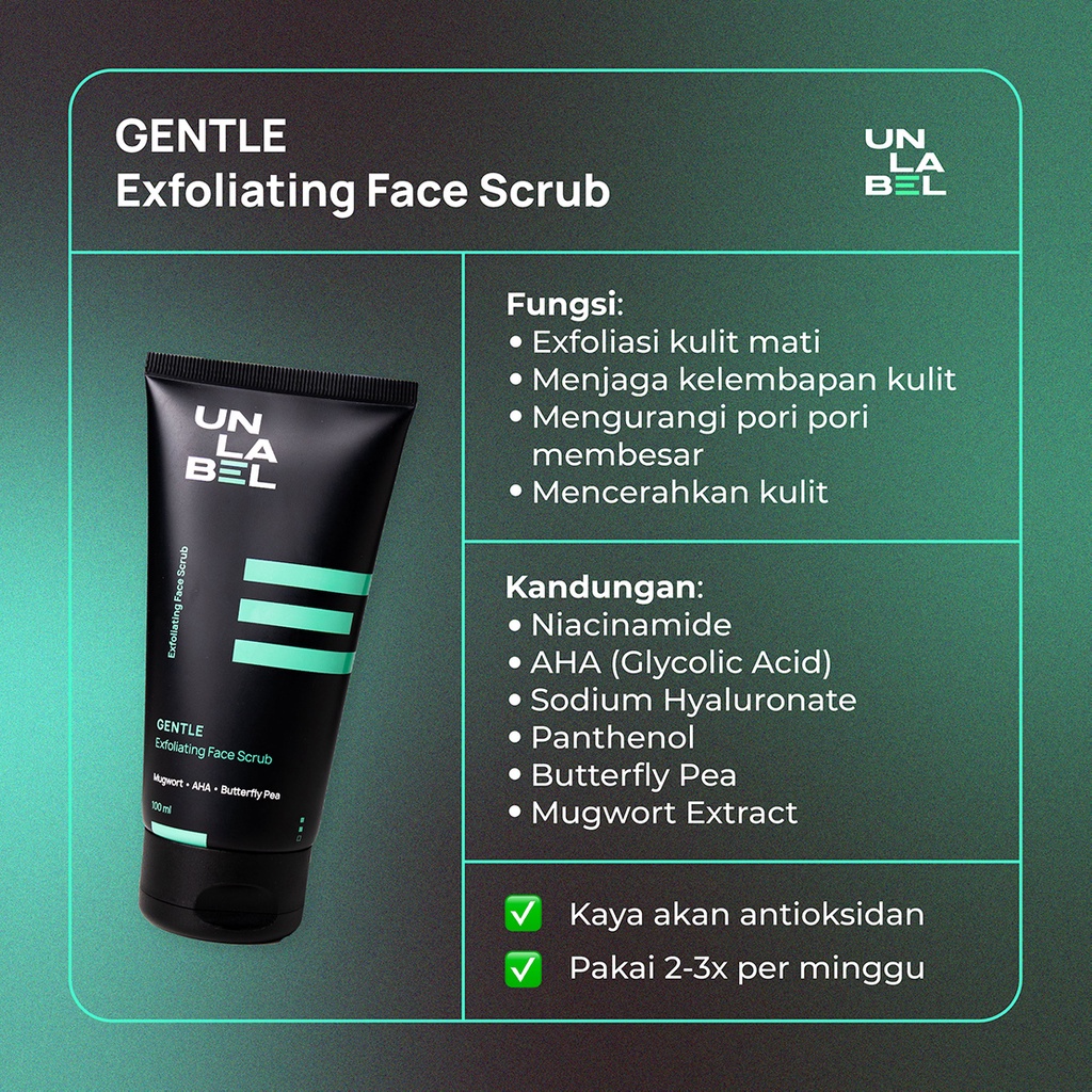 UNLABEL Face Scrub 100ml - Kontrol Minyak Berlebih &amp; Angkat Sel Kulit Mati