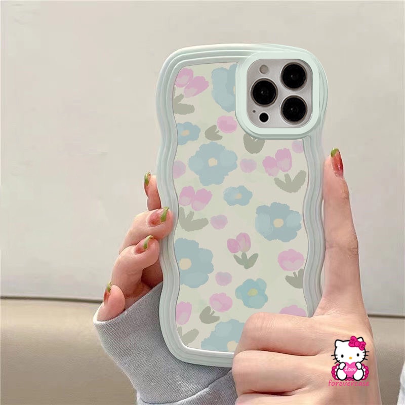 Vivo Y36 Y35 Y22 Y02s Y16 Y15s Y21s Y12 Y22s Y17 Y11 Y75 V25E V21 V23E V20 V25 Y15A Y21 Y33s Y12i Y12A Y20s G Y53 Y30 Y11s Y91C Y91 Y20 Watercolor Fresh Flowers Casing Tepi Gelombang Lembut