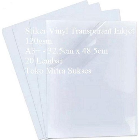 

Stiker Vinyl Transparant Inkjet A3+ - 32.5cm x 48.5cm