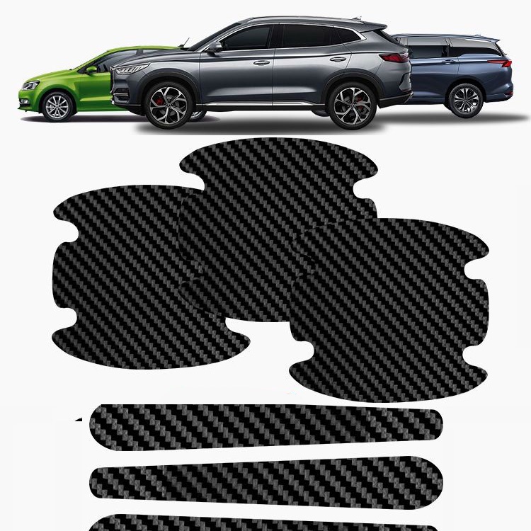 8-piece carbon fiber door bowl handle sticker Stiker Pelindung Mangkok Pintu Stiker Gagang Stiker Anti Gores Stiker Onderdil Mobil