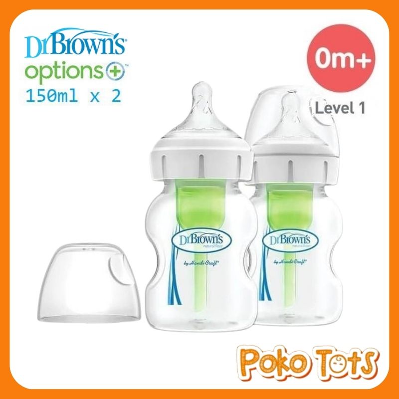 Dr. Brown's Options+ Wide Neck Bottle 150ml isi 2 Botol Susu Dr Browns Natural Flow