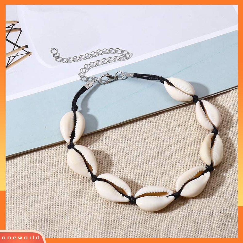 [WONE] Bohemian Cowrie Shell Pesona Anyaman Gelang Wanita Adjustable Bangle Perhiasan Hadiah