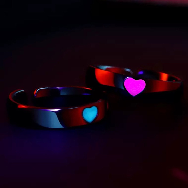Cincin Model Hati Luminous Adjustable Untuk Pasangan