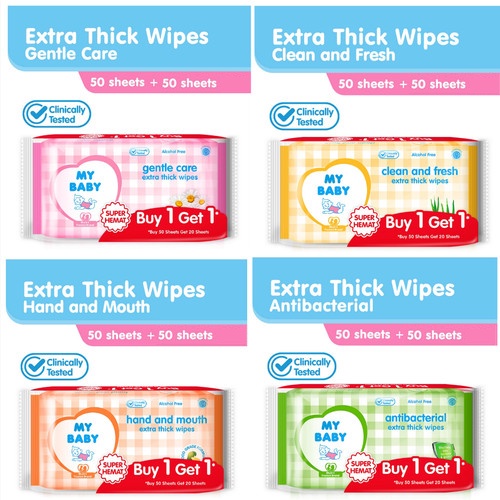 MY BABY WIPES 50 SHEETS BUY 1 GET 1 -NJ