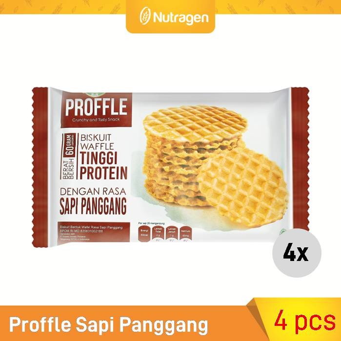 

[BISA COD] Proffle High Protein Waffle Sapi Panggang isi 4 @60gr