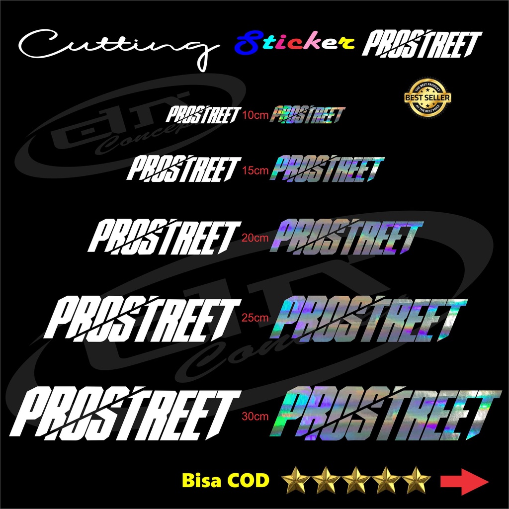 Sticker Stiker PROSTREET Viral Logo Hologram Putih body cutting  motor Vixion PCX Aerox N MAX LEXI A